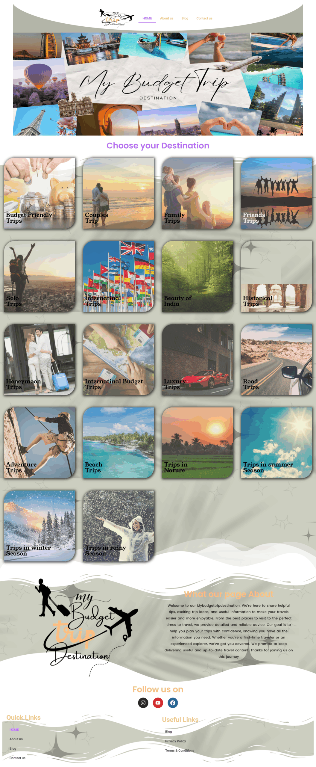 my budget trip destination web picture